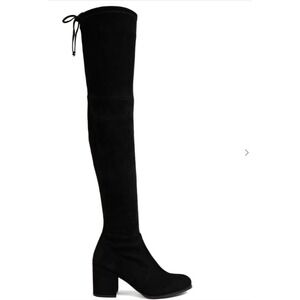 Stuart Weitzman Lowland Stretch Suede Black Over the Knee Boots In Box Size‎ 6B